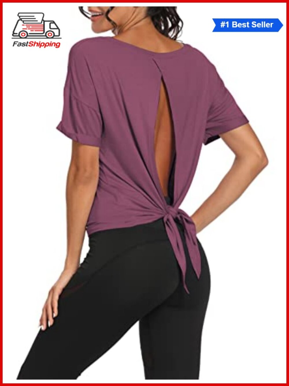 Workout Tank Top Backless Tie Back Yoga Athletic Shirt